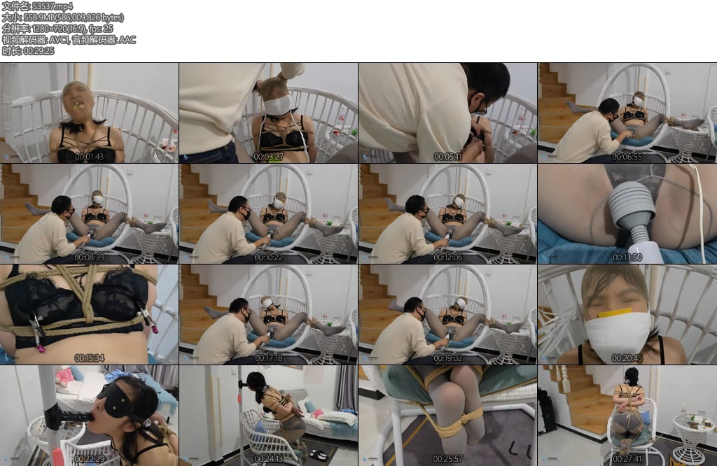 [JS原创] 欢娜绑架女医生下跪绑内衣原味堵嘴丝袜套头乳夹口罩棒棒刺激假杨口胶训练-丝依依