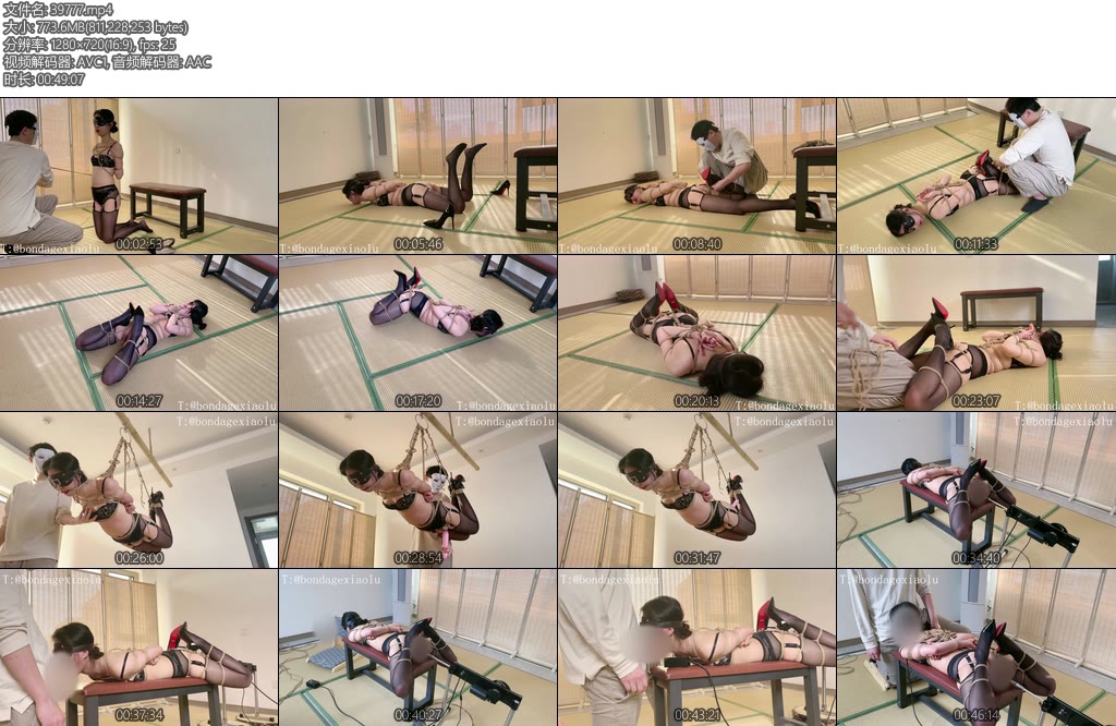 [涵涵原创] TM女M黑丝内衣后手观音紧缚挣扎口舌侍奉前后夹击-丝依依