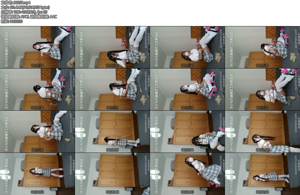 [亚洲绳艺] 自缚小高手戴脚铐玩轮滑鞋-丝依依