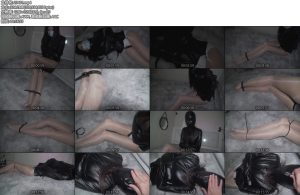 [维黎美束] 油亮长腿配拘束服头套，束缚好，今晚就这样睡吧！-丝依依