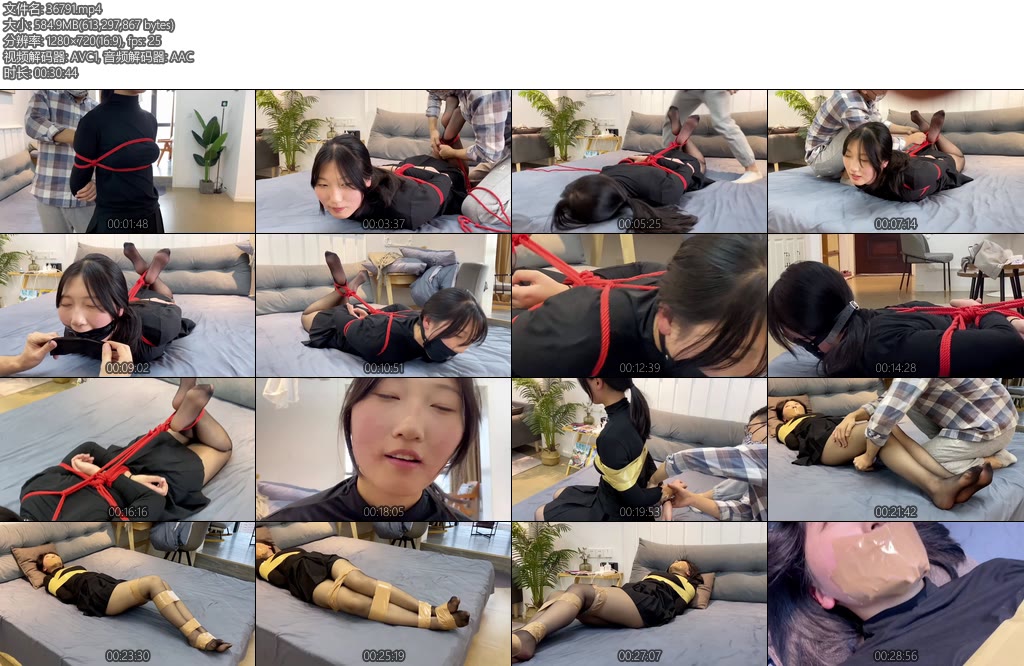 [默示录] 缚艺录小萌小萌的胶带捆绑封嘴实验挣扎度很不错-丝依依