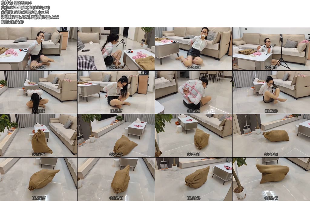 [岁月如歌] 直播女网红挑战捆绑装麻袋逃脱-丝依依