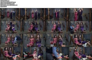 [一绳有你] 老虎凳上的旗袍女孩漂亮女孩苏灵柳嫣被绑住双手吊起老虎凳上加转脱鞋打脚心-丝依依