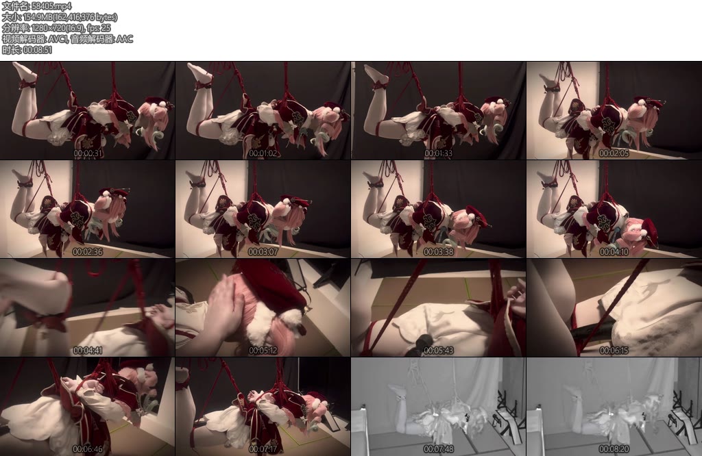 [汐月原创] 悬吊起来的风堇被人欺负最后关灯离去监控下黑白画面里无助挣扎-丝依依