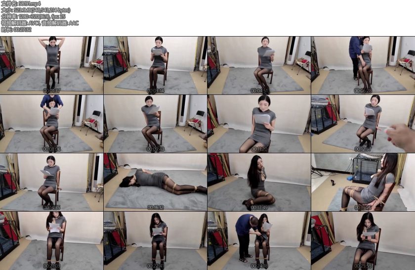 [随心原创] 佳佳面试的女主播佩戴蛋蛋读剧本逃跑被抓回签订羞汝奴里条约-丝依依