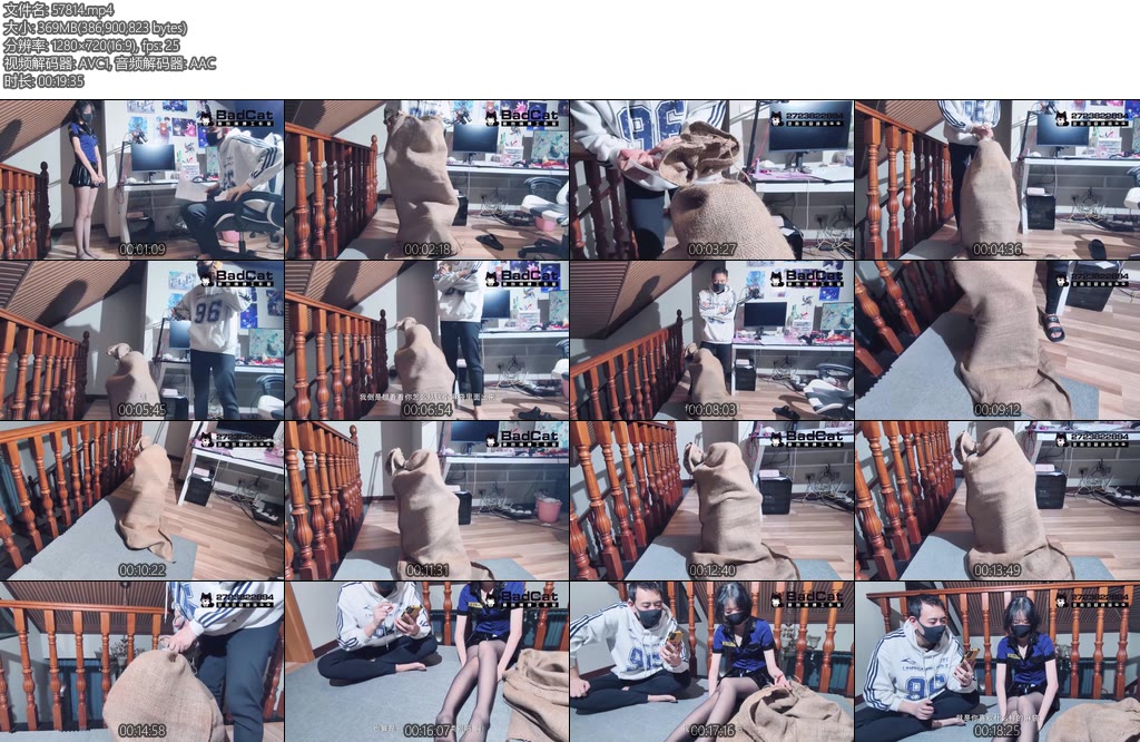 [BadCat] 剧情咲希女演员试镜被邪恶导演骗进麻袋挣扎最后被贩卖访谈无捆绑-丝依依