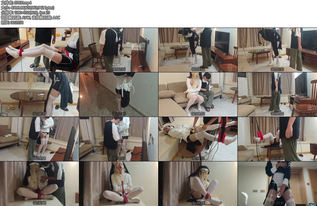 [亚洲绳艺] 绑架犯小林修女调教2-丝依依