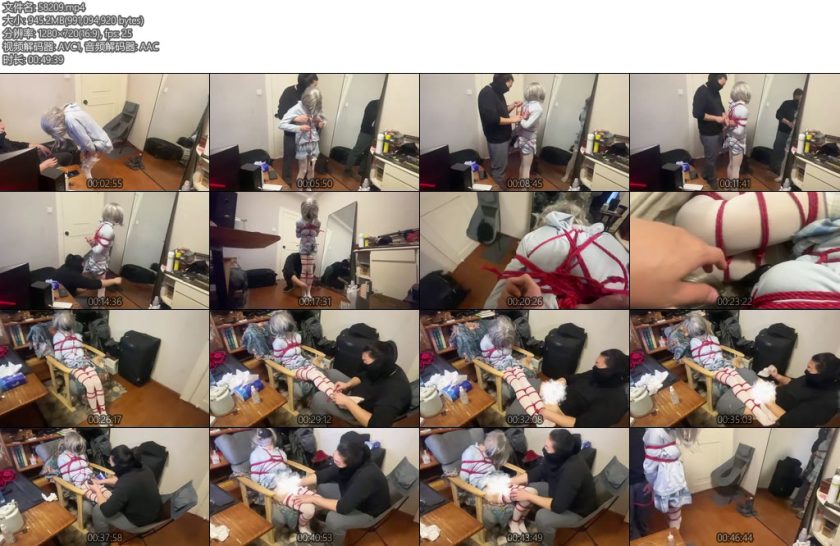 [kilo原创] 全身捆绑后装入行李箱内抱出来之后又继续榨汁-丝依依