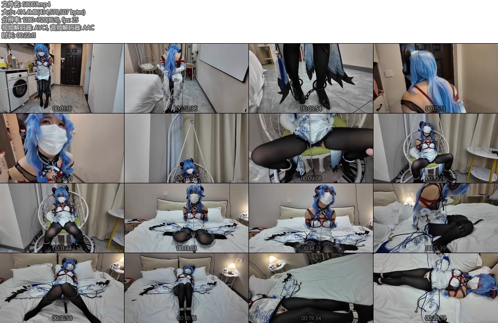 [苏苏原创] 甘雨青花瓷日式后手开档黑丝走绳折腿啵啵贝不断加大静电胶带捆绑失控模式tk强高-丝依依