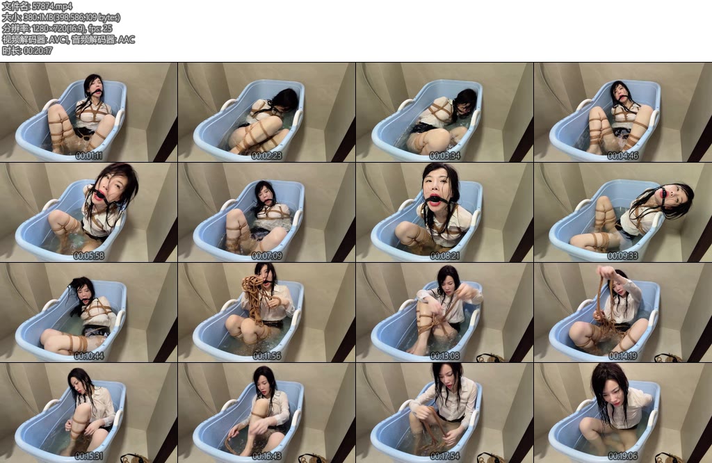 [云雀原创] 柳洋无内浴缸挣扎口球密集捆绑流口水溺水脱缚访谈-丝依依