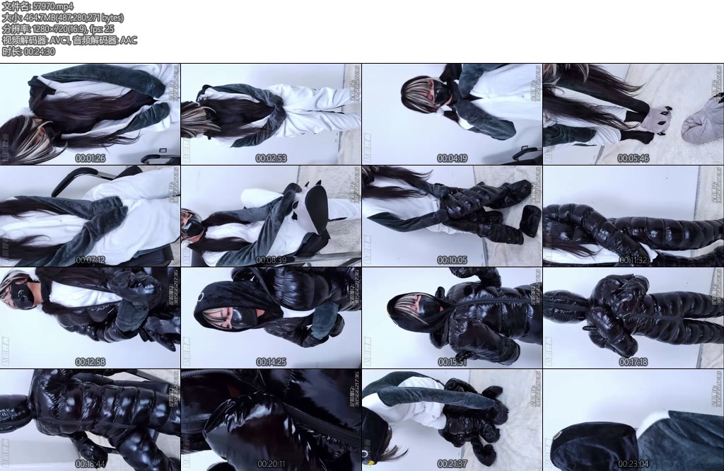 [咕叽映画] 堆叠呼吸游戏003双马尾打底衣企鹅服羽绒服单手套羽绒头套堆叠闷热呼吸游戏-丝依依