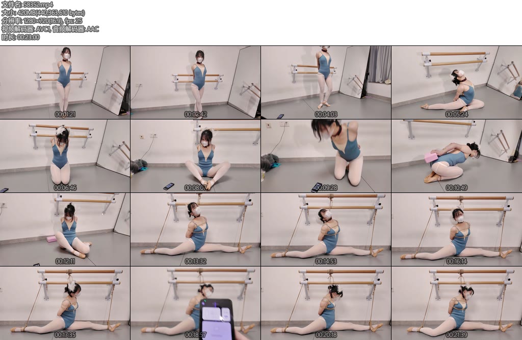 [凛凛蝶] 直臂捆绑柔韧动作表演海砂一字马勒脖啵啵贝崩溃大叫-丝依依