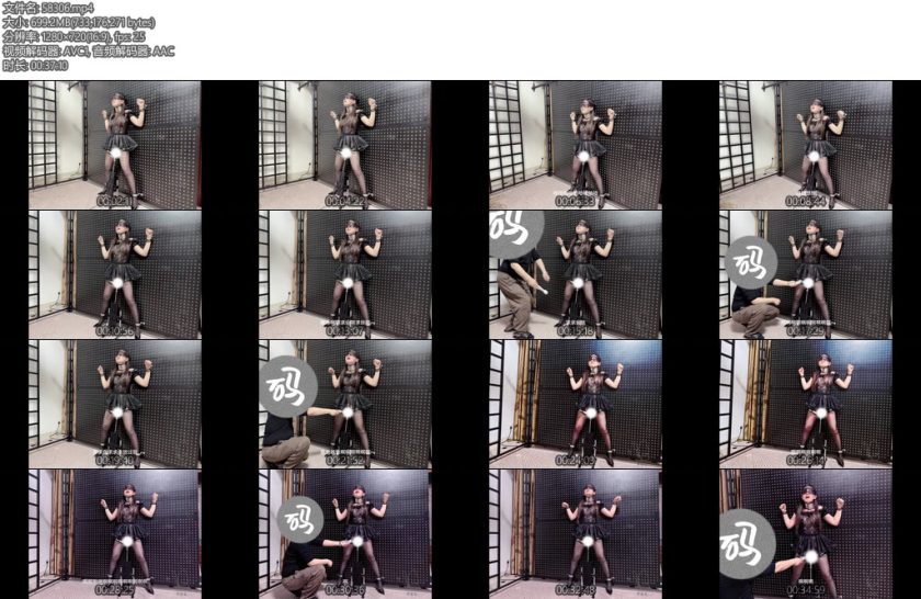 [缚心室] 黑丝高跟女学生站立强制GC手铐脚铐大腿铐拘束完全无法活动只能被动的承受炮机猛烈的冲击-丝依依