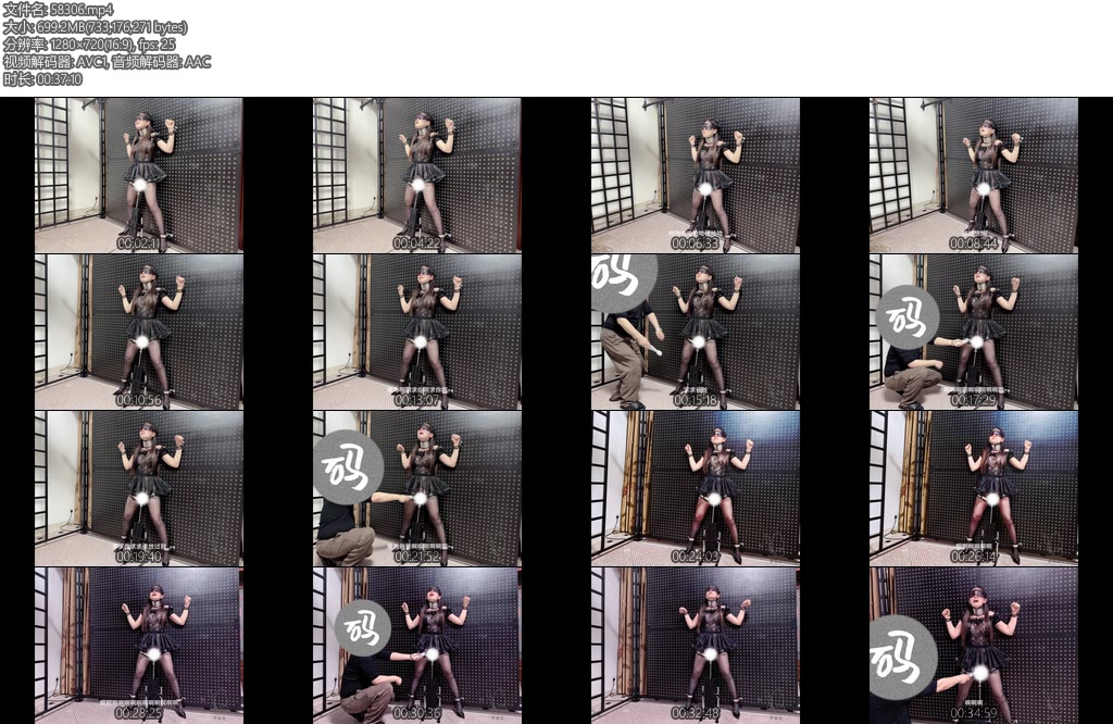 [缚心室] 黑丝高跟女学生站立强制GC手铐脚铐大腿铐拘束完全无法活动只能被动的承受炮机猛烈的冲击-丝依依