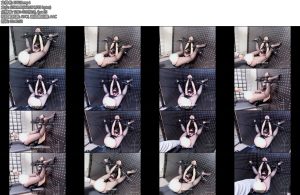 [缚心室] 80多斤女学生黑丝恶魔套装挑战拘束架绝对禁锢完全无法动弹炮机全力输出只能不停地挣扎无助地扭屁股求饶-丝依依