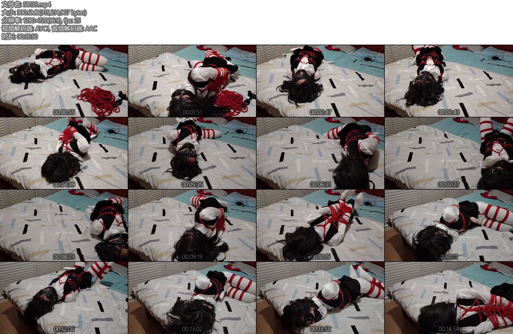 [小自白] 白丝红绳驷马震动棒放置-丝依依