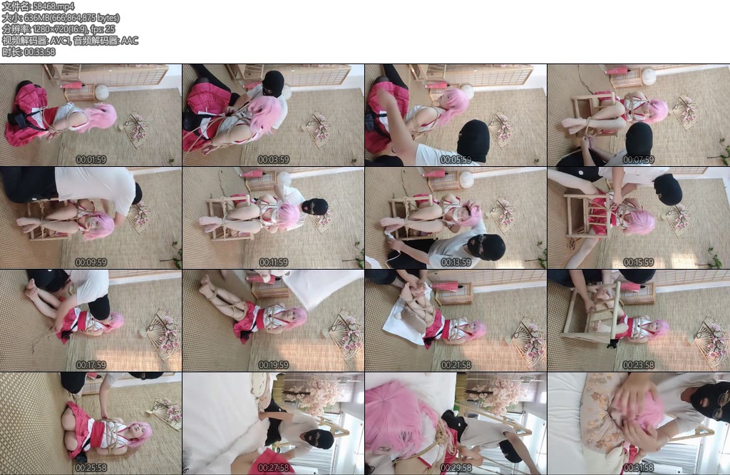 [足利茶茶丸] 原神八重COS服超紧紧缚跪缚丝袜蒙眼白丝堵嘴黑丝诱惑-丝依依