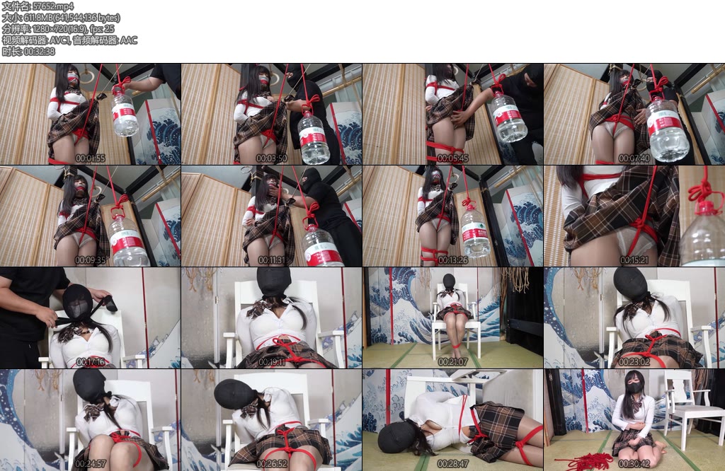 [象人原创] 小0的独角戏下小0惨遭股绳折磨绷带缠头放置-丝依依