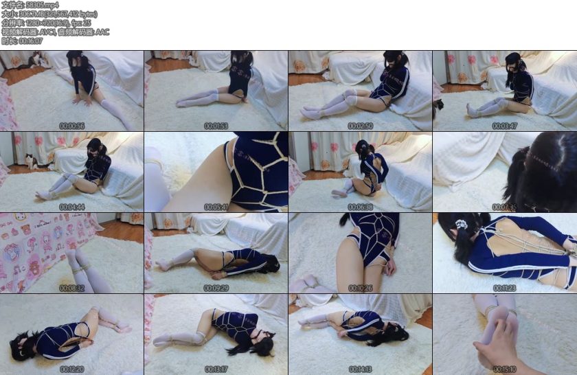 [司念念] 露背死库水真空双马尾白丝过膝袜一字马龟甲缚口球堵嘴流口水蒙眼tk-丝依依