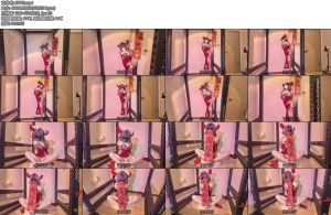 [凛凛蝶] 柴郡贺岁一字马人体春联海砂极限一字马人体春联采访鼻勾细绳捆脚趾-丝依依