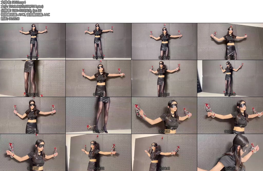 [Cleaner] 长腿美女文文大字型站立束缚蒙眼-丝依依