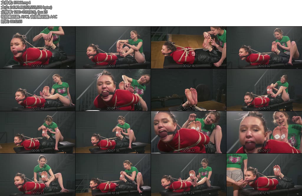 [欧美绳艺] Meloxy Tape Mummification Part 2 Struggling on the Floor and Hair to Toes Hogtie-丝依依