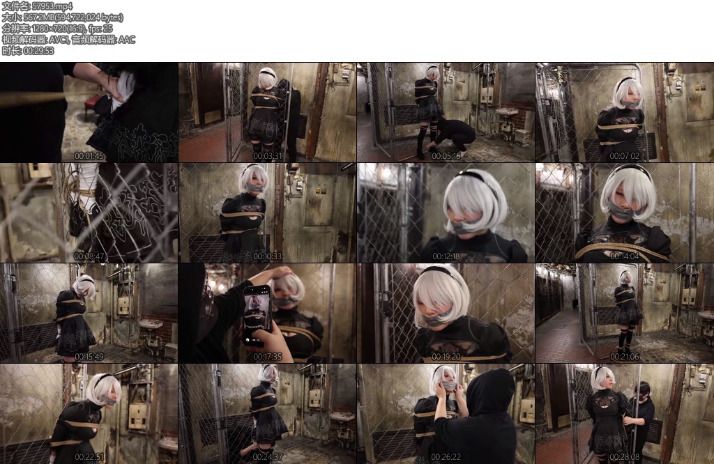 [欧美绳艺] Made in Japan Yui a videogame cosplayer tied up and gagged in an abandoned tunnel wearing her 2-丝依依