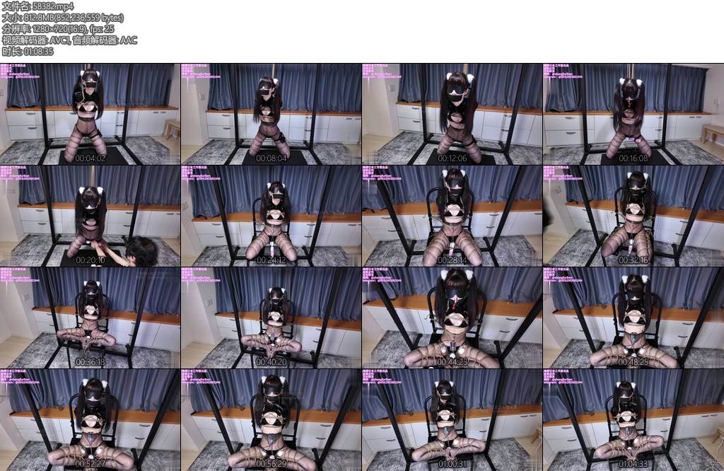 [亚洲绳艺] 绳缚日本工作室 Yumi黑丝兔兔直臂吊缚窒息挣扎强力震动乳头电击70mins放置play超性感三点郊狼电击极光黑丝日式直臂超多td塞入完美萝-丝依依