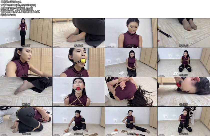 [梦川原创] 雯雯独醉玩具公司裤里丝员工测试口球捆绑惩罚-丝依依