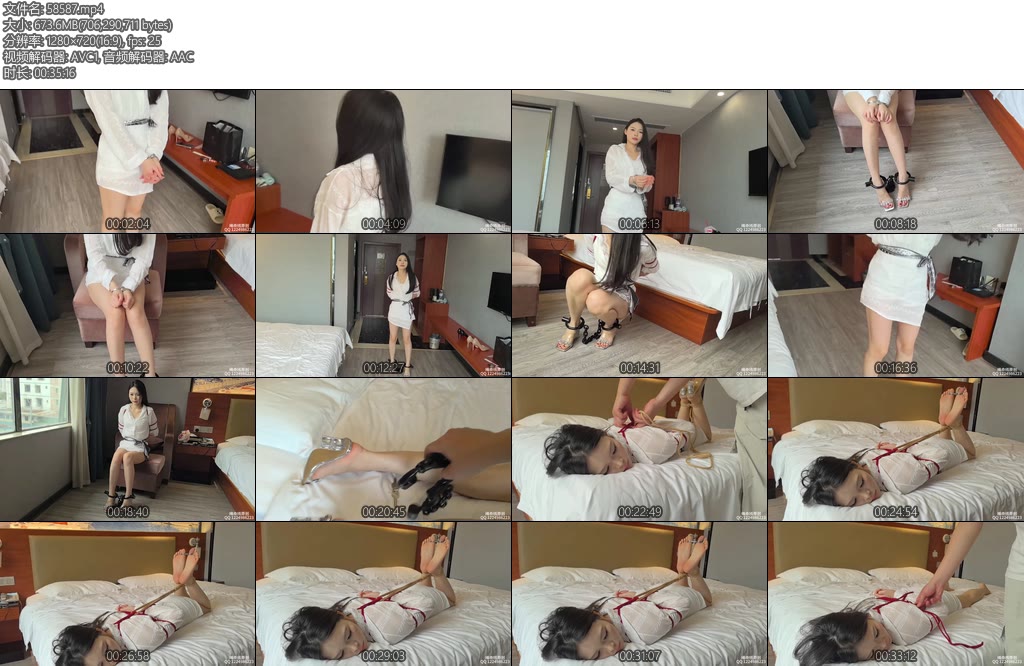 [绳命线] 蓝羽手铐脚镣囚犯体验-丝依依