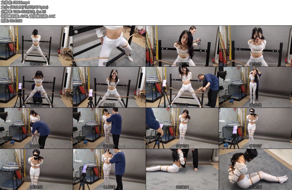 [随心原创] 雅熙白丝体育生真空绑胸啵啵贝严厉的马步和五花紧缚惩罚-丝依依