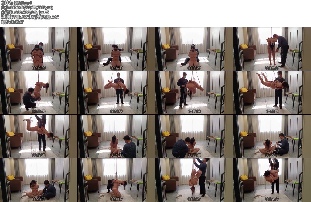 [绯影责束] 日常欢乐吊缚平吊倒吊还有被狗狗称为婴儿吊的吊法-丝依依