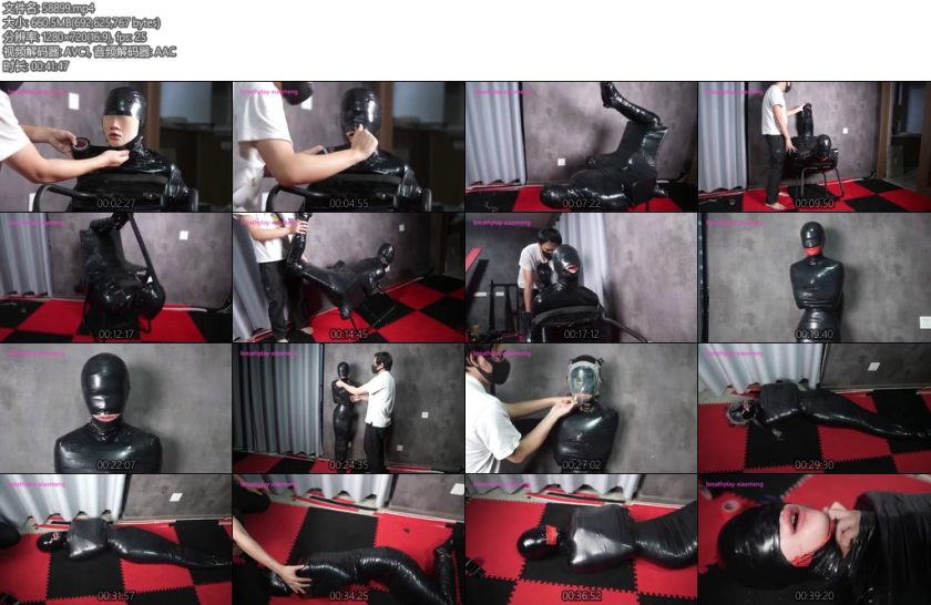 [小萌同学] 极限窒息崩溃胶带全包木乃伊呼吸控制游戏强制挣扎无助呐喊多次逼近极限-丝依依