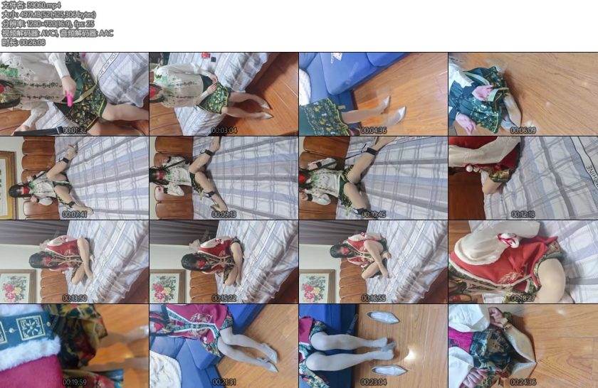 [墨色原创] 两身新中式改良汉服短裙自己放置跳蛋内裤堵嘴分腿拘束带团缚两种绑法坐假阳具足j等-丝依依