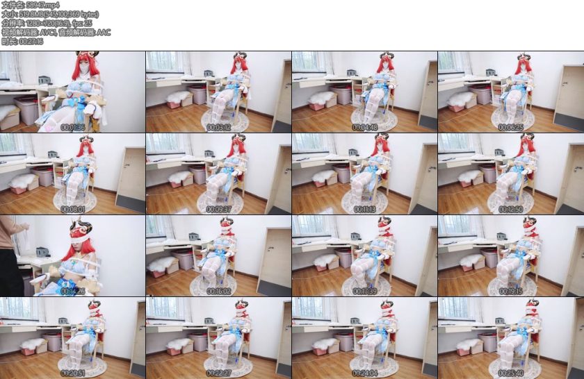[亚洲绳艺] 妮露cos捆绑丝袜捆绑丝袜堵嘴蒙眼-丝依依