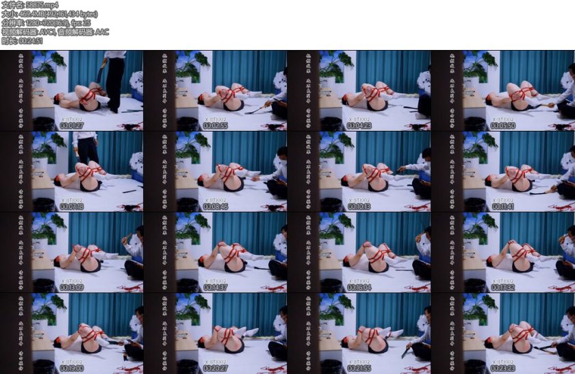 [縛灵阁] 女大学生的初次绳调体验中-丝依依