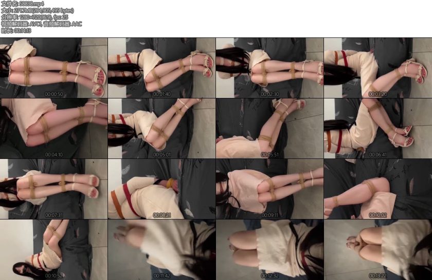 [凉叶子] 同时被三种不同材质的东西捆住绳子x皮带x橡胶绳凉鞋唯有挣扎-丝依依