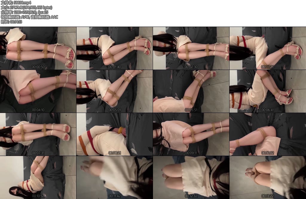 [凉叶子] 同时被三种不同材质的东西捆住绳子x皮带x橡胶绳凉鞋唯有挣扎-丝依依