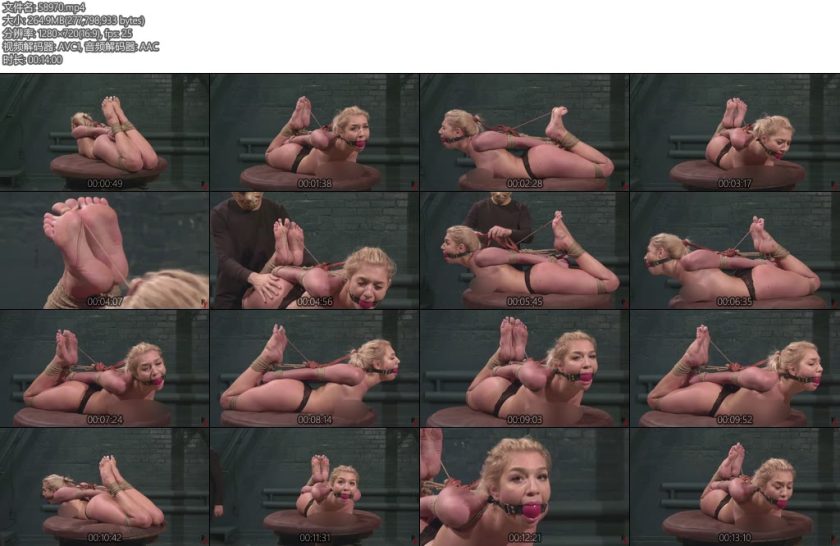 [欧美绳艺] Topless Kristina is hogtied on the turntable Hottie in a bondage pleasure-丝依依