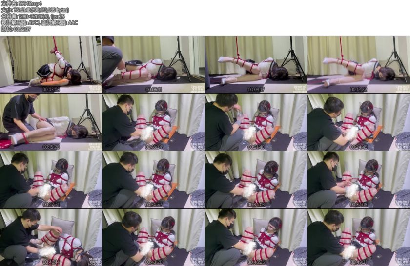 [亚洲绳艺] 牵丝肉色珠光极光亮丝jk男娘提子直臂后手M腿超绝紧缚tw-丝依依