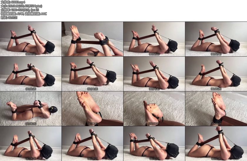 [欧美绳艺] Submissive Struggles Hooded & Hogtied To The Plank-丝依依