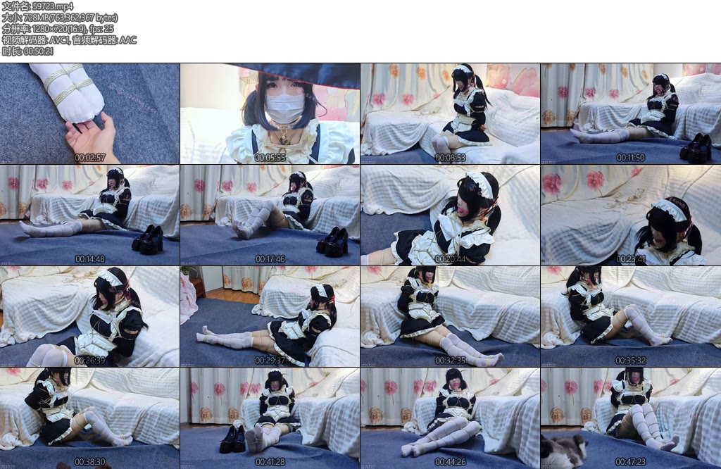 [司念念] 念念女仆念念50分钟的日式龟甲并腿蛇缚口球堵嘴蒙眼憋尿被绑的想哭-丝依依