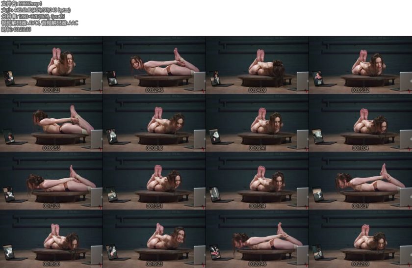 [欧美绳艺] Home Girl Scared and Hogtied in Lingerie on the Turntable with Very Oily Soles-丝依依