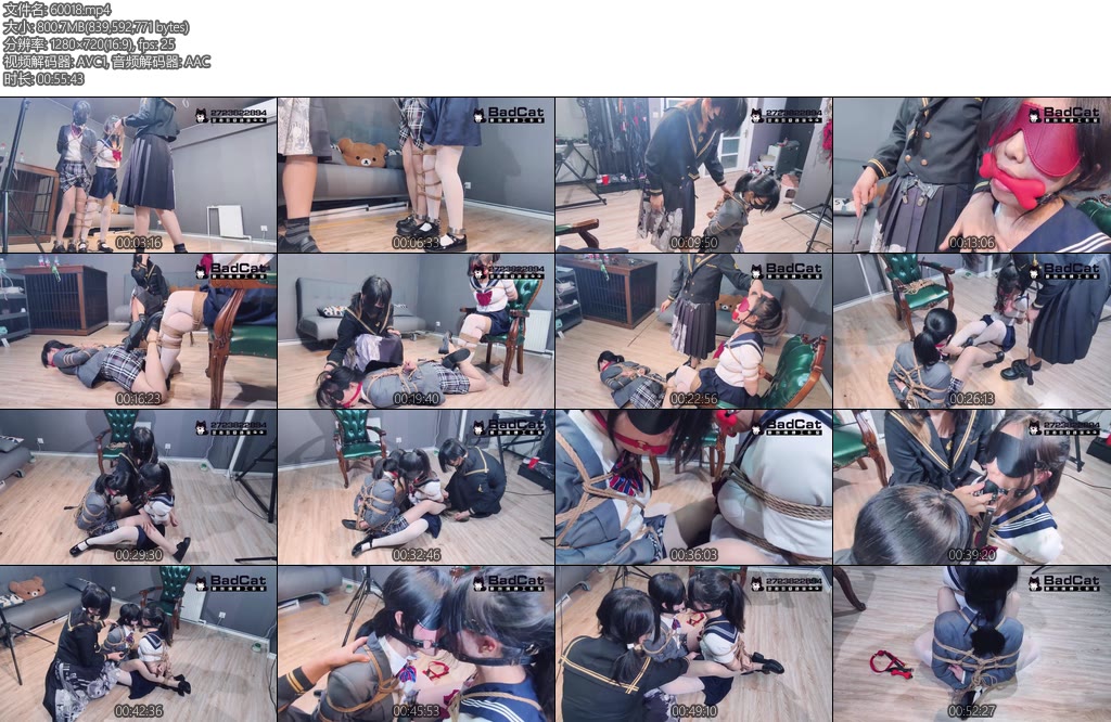 [BadCat] 依依X妙妙X多比两位学生会会长选举舞弊惨遭不良绑架羞辱双股五花紧缚加沉重脚镣行走双人口球等羞耻tj-丝依依