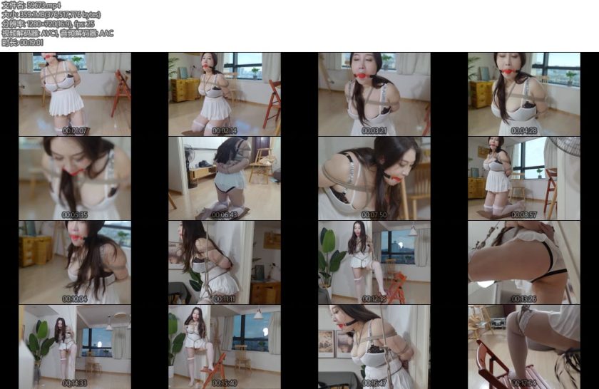 [红鲤鱼] 丰满美女的情趣睡衣白丝口球-丝依依
