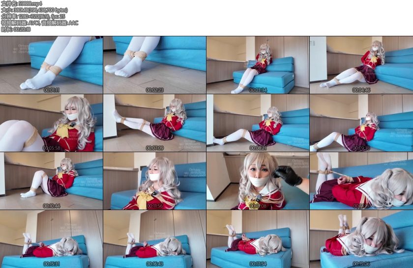 [Chrisgag] cosplay系列友利奈绪居家自缚被入室绑架驷马捆绑挣扎下半部分-丝依依