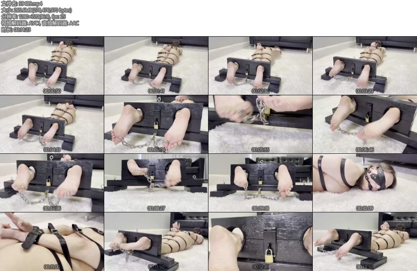 [欧美绳艺] Belt Bondage Beauty With Ankle Stock Soles-丝依依