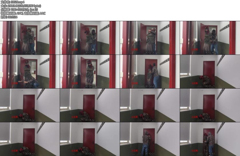 [小五哥] 小屋子的劫持丝巾塞嘴红色丝袜蒙嘴-丝依依