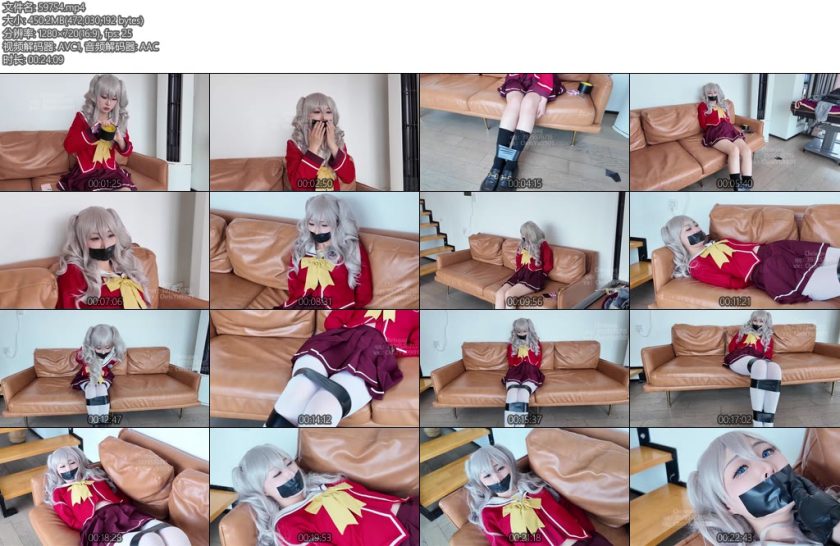 [Chrisgag] cosplay系列友利奈绪居家自缚被入室绑架捆绑挣扎上半部分-丝依依