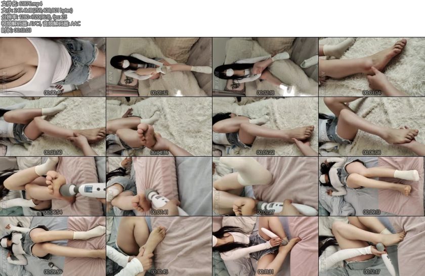[栗栗子] 受伤的女盗贼01TK强高牛仔短裤小白袜运动鞋-丝依依